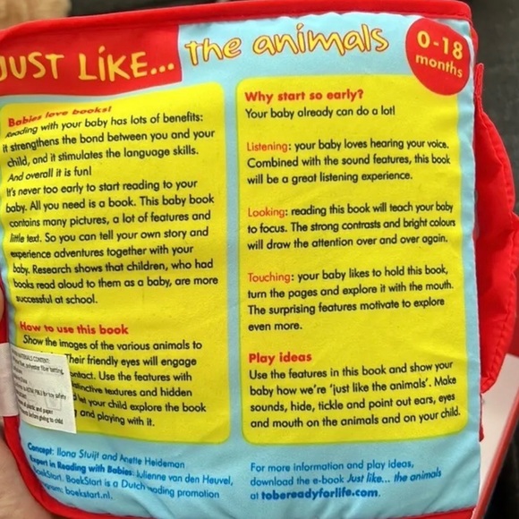 Soft Baby Book Gift Set- By To Be Ready for Life: “Just Like...the animals” NEW - Picture 5 of 5